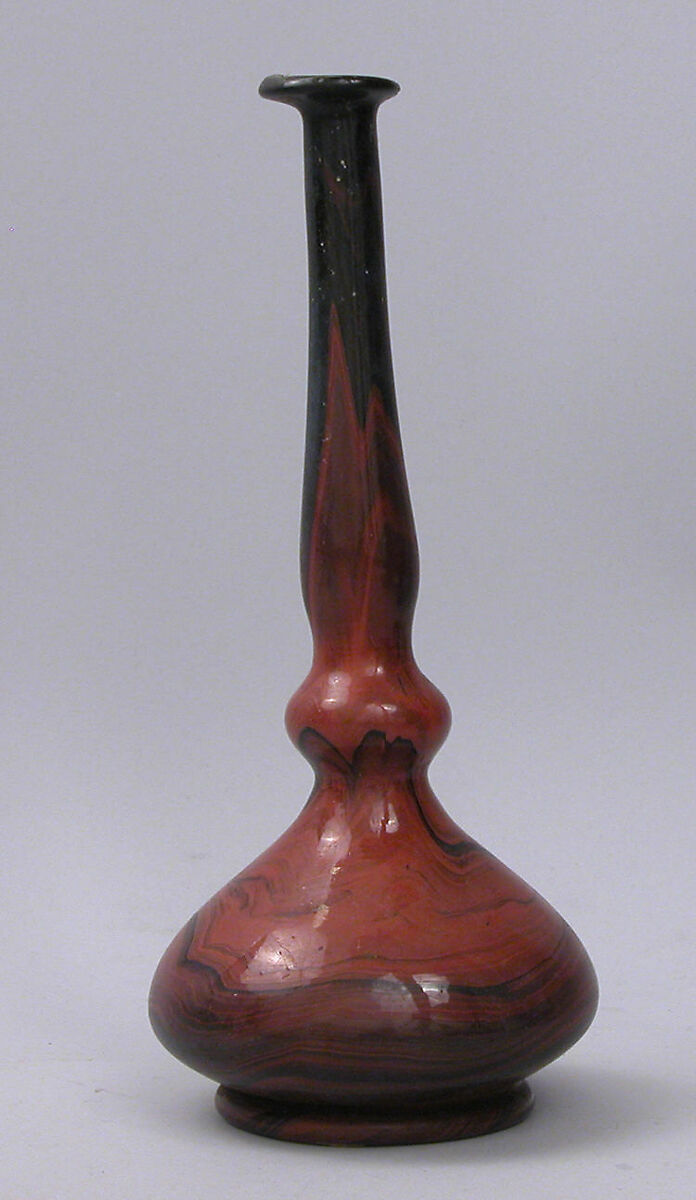 Bottle, Glass; blown, tooled on the pontil 
