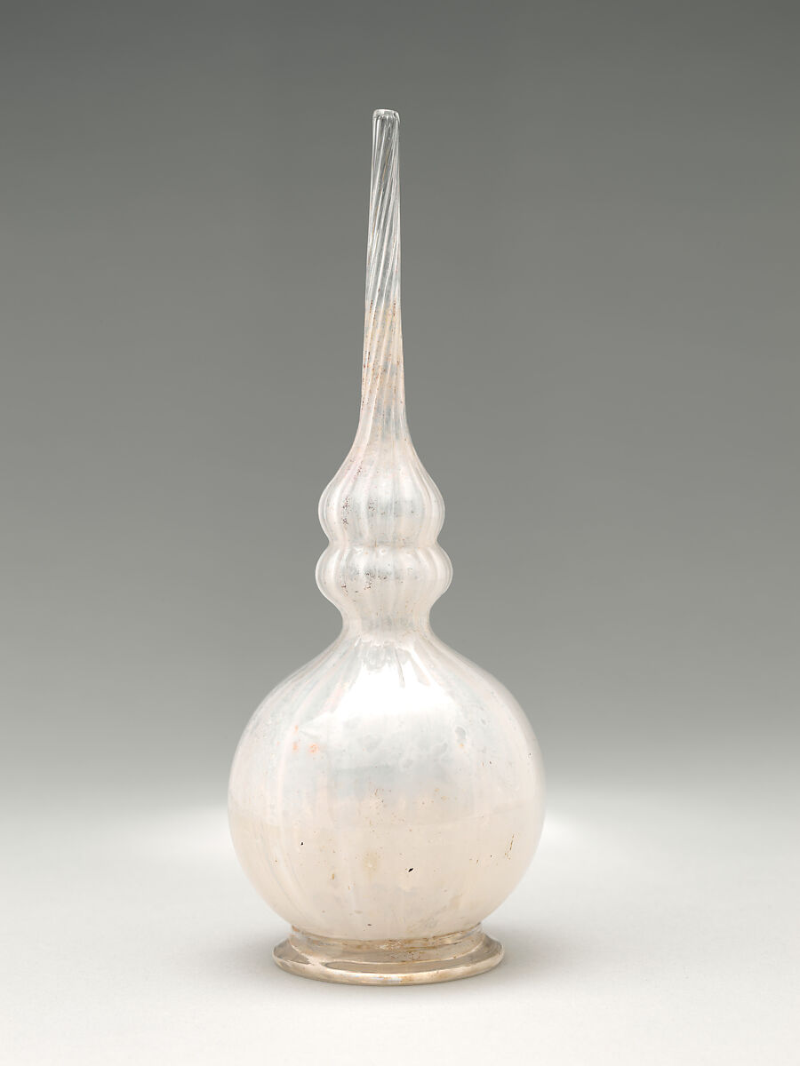 Rosewater Sprinkler, Glass; mold-blown, tooled 