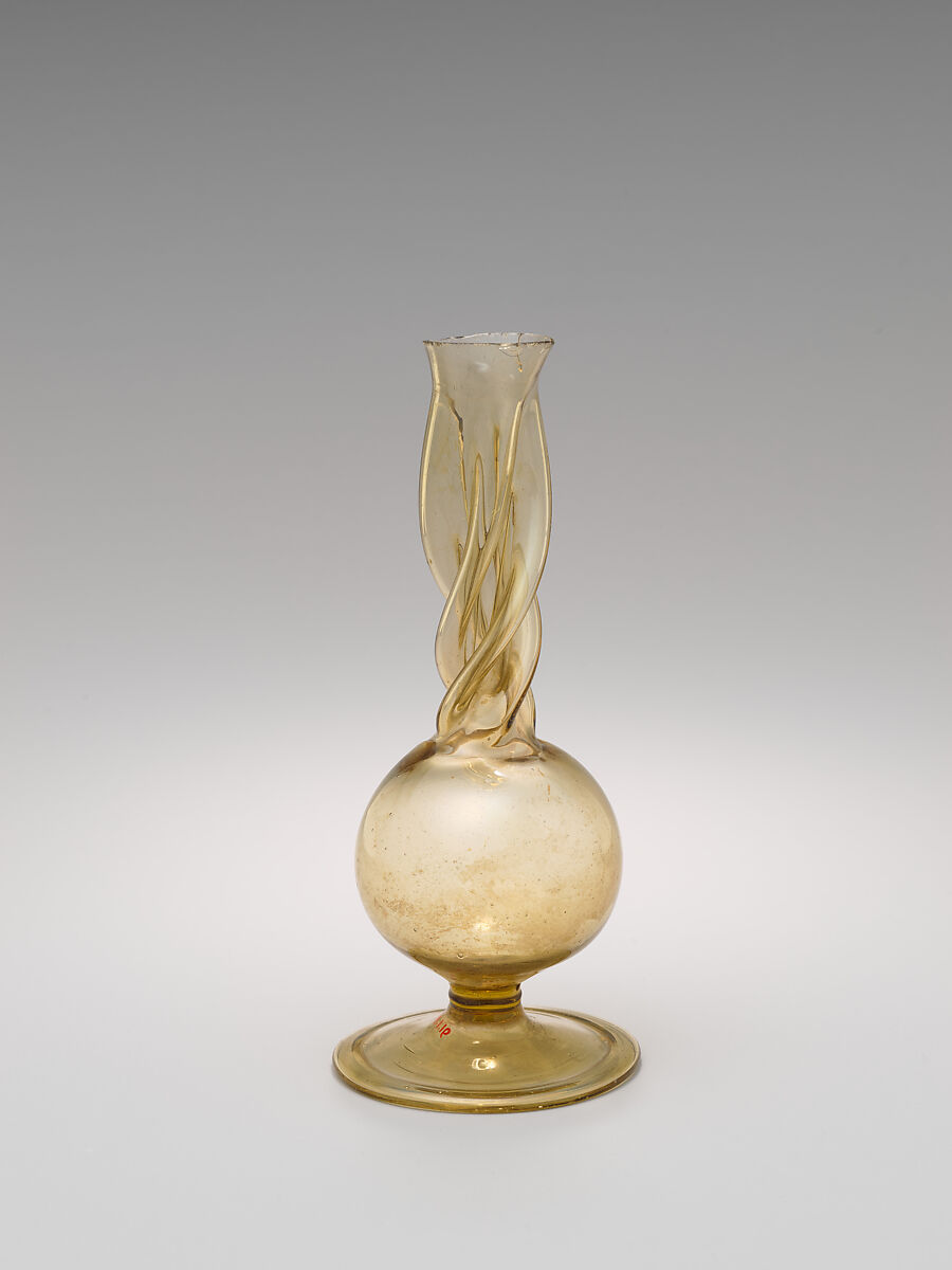Vase, Glass; free blown, tooled