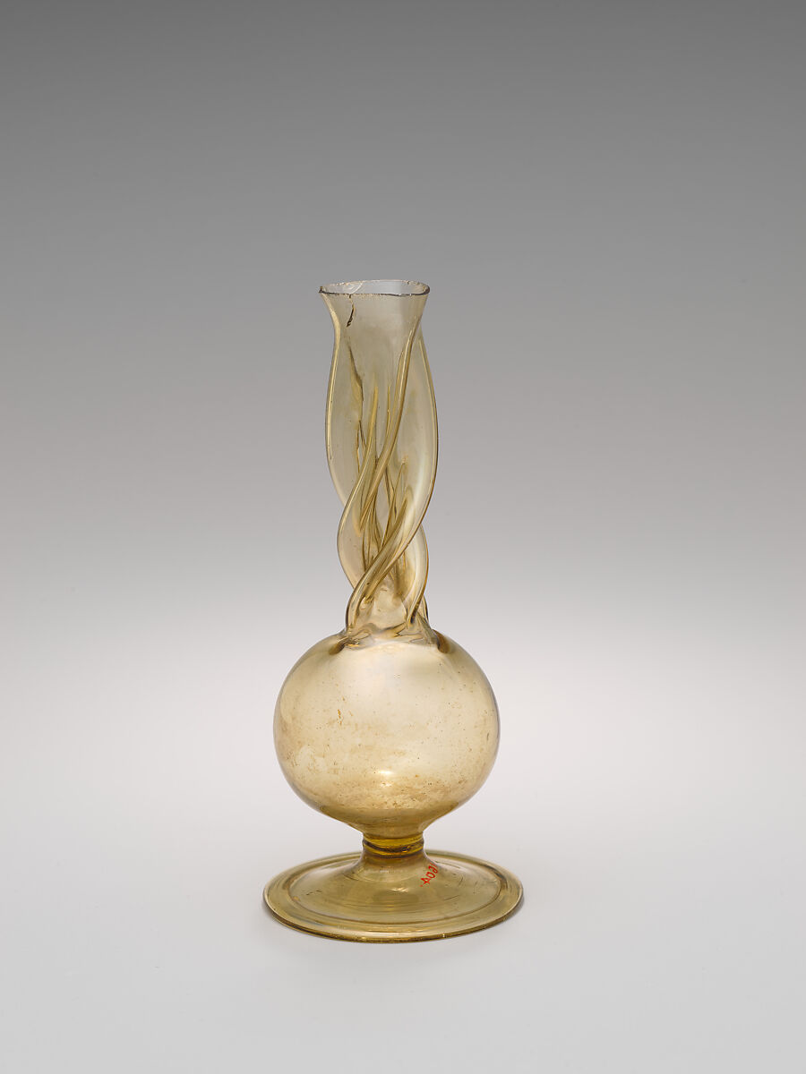 Vase, Glass; free blown, tooled