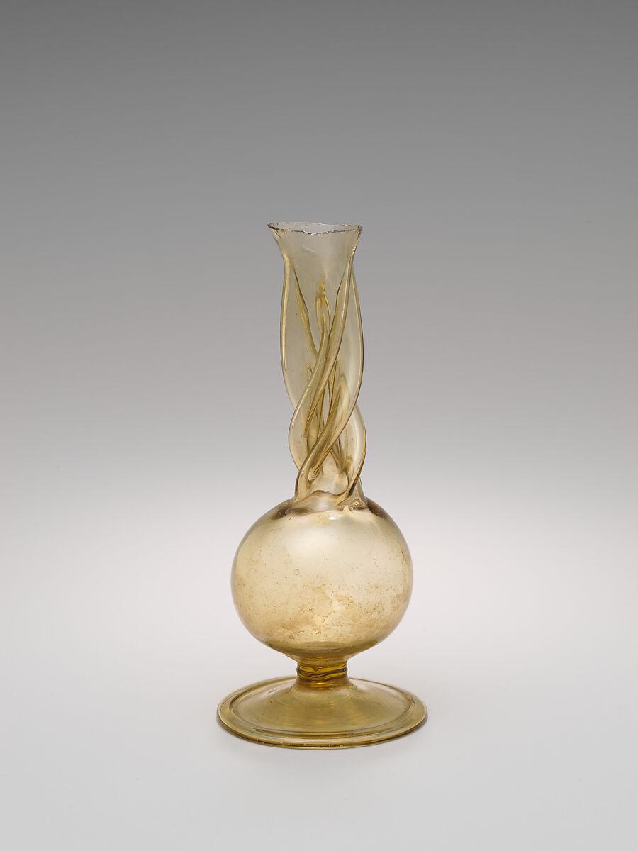 Vase, Glass; free blown, tooled