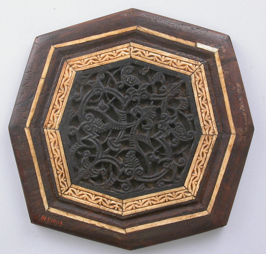Panel from Minbar, Wood; carved, inlaid with carved ivory