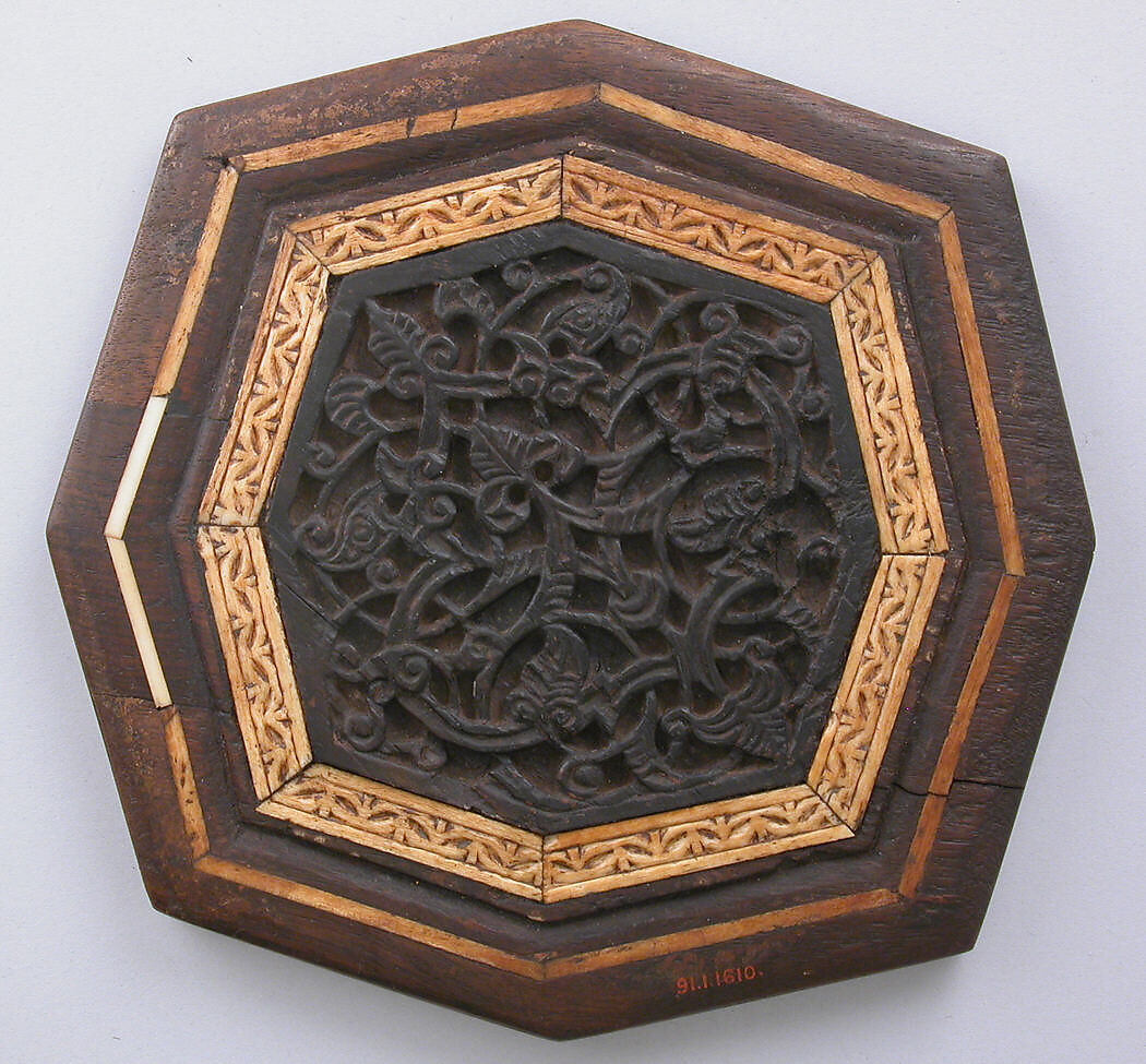 Panel of Minbar, Wood; carved, inlaid with carved ivory