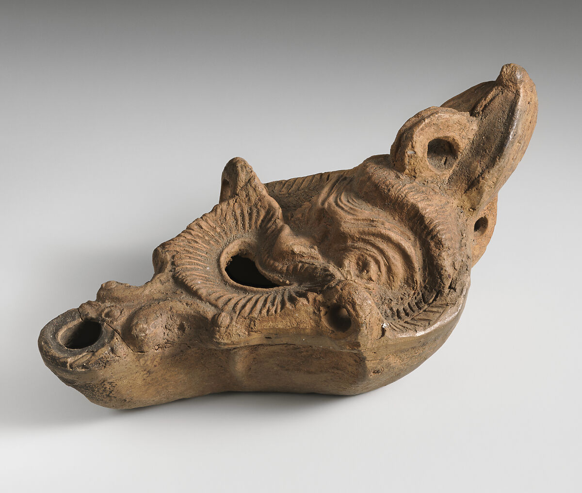 Lamp in the Form of a Mask, Earthenware