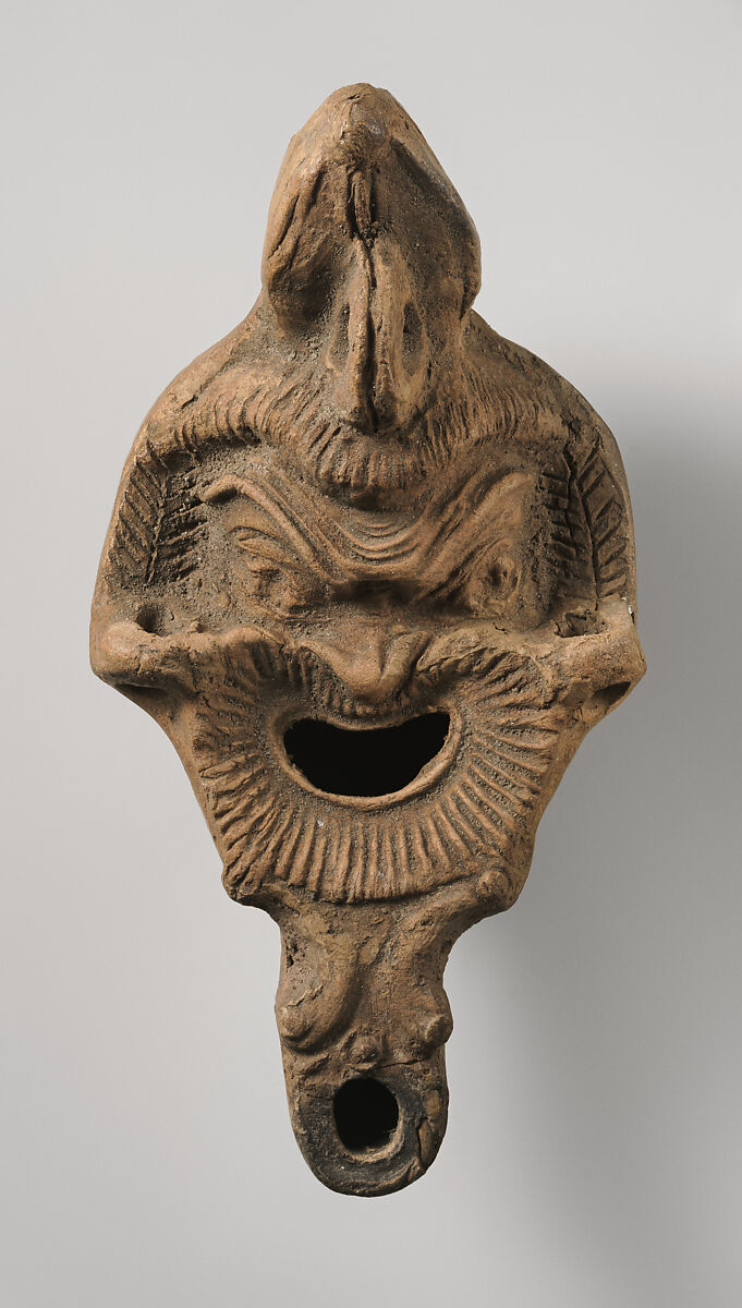 Lamp in the Form of a Mask, Earthenware