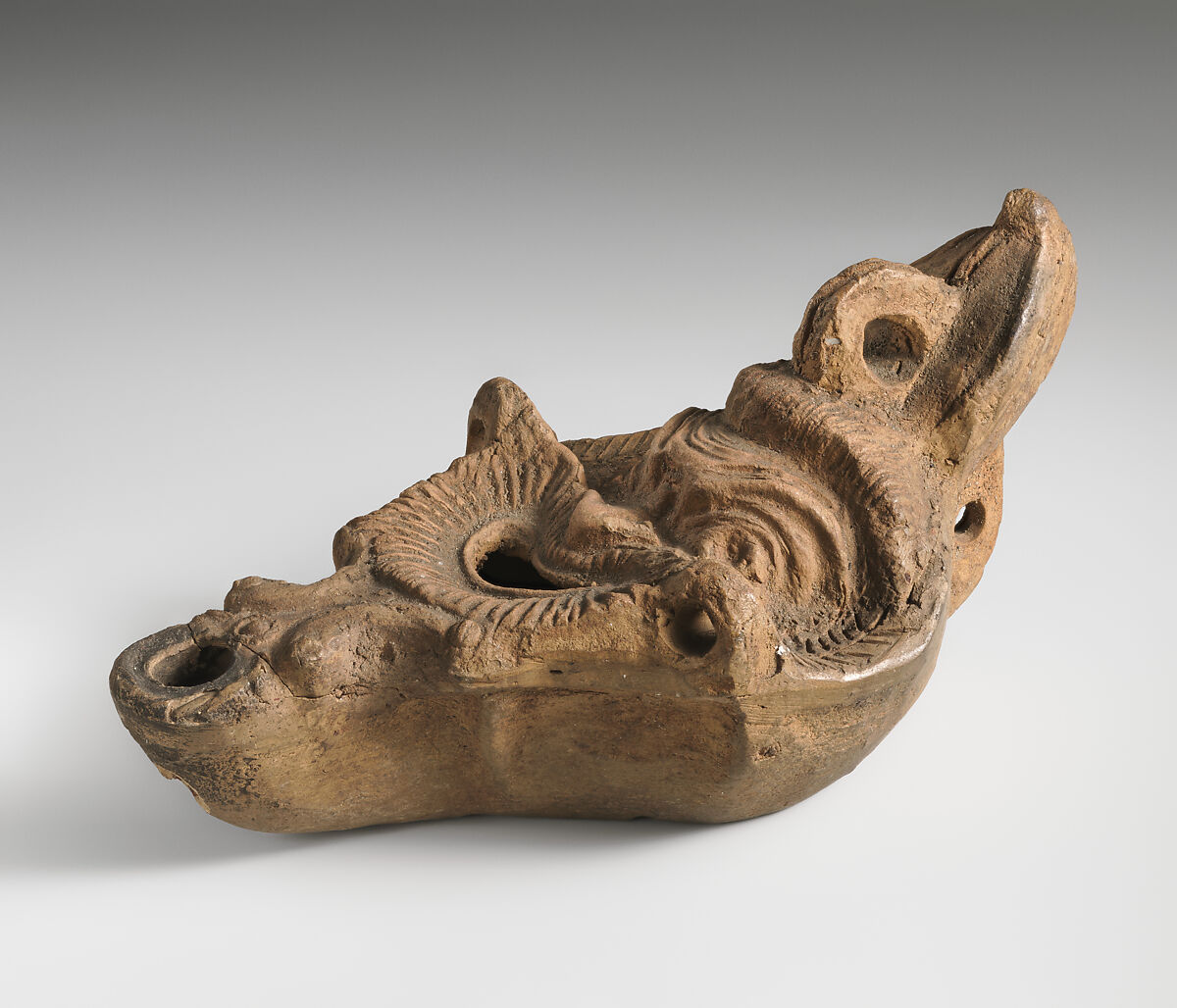 Lamp in the Form of a Mask, Earthenware