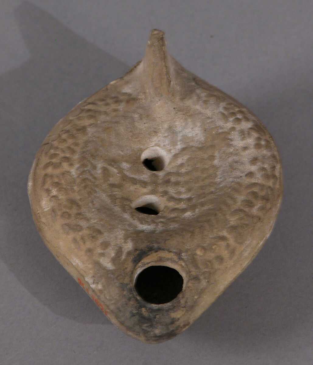 Lamp with Jewish Symbols, Earthenware; molded