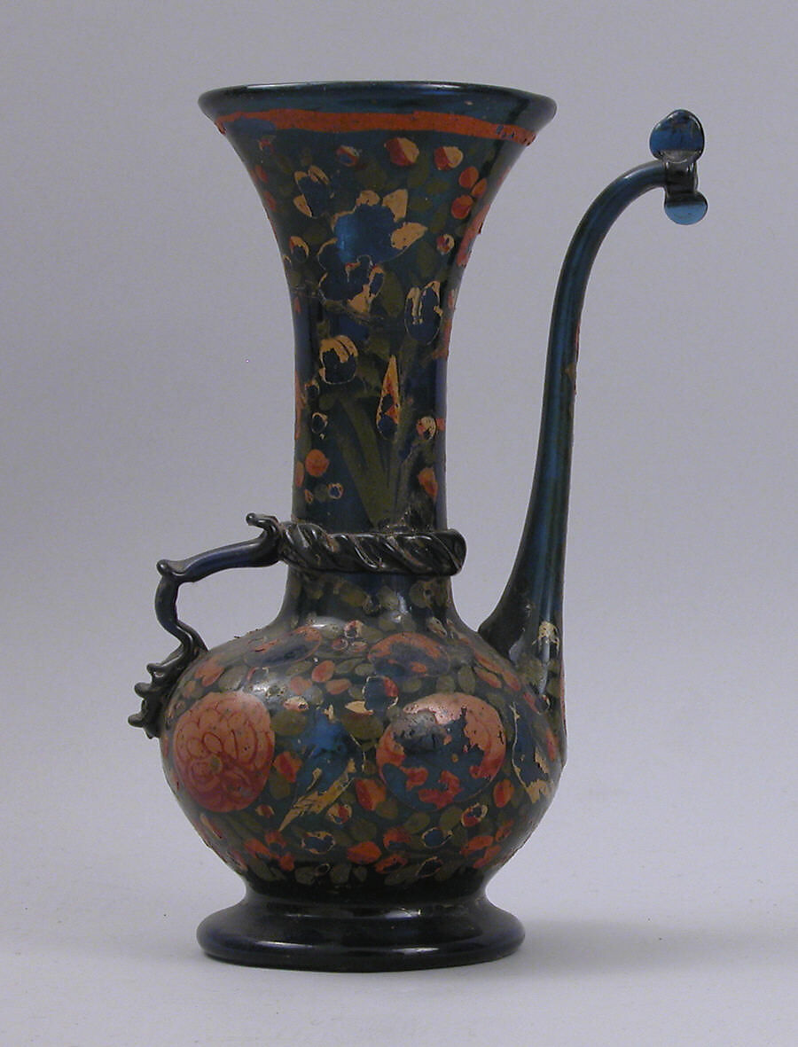 Ewer, Glass; painted 