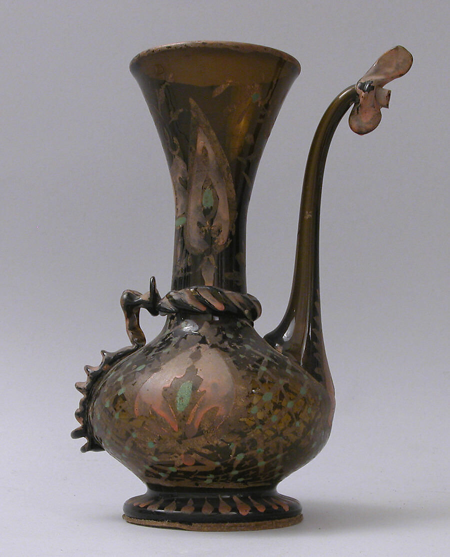 Ewer, Glass; painted 