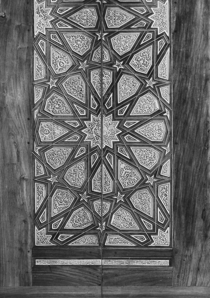 Pair of Minbar Doors, Wood (rosewood and mulberry); carved and inlaid with carved ivory, ebony, and other woods