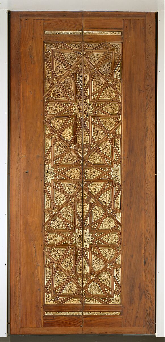 Pair of Minbar Doors, Wood (rosewood and mulberry); carved and inlaid with carved ivory, ebony, and other woods