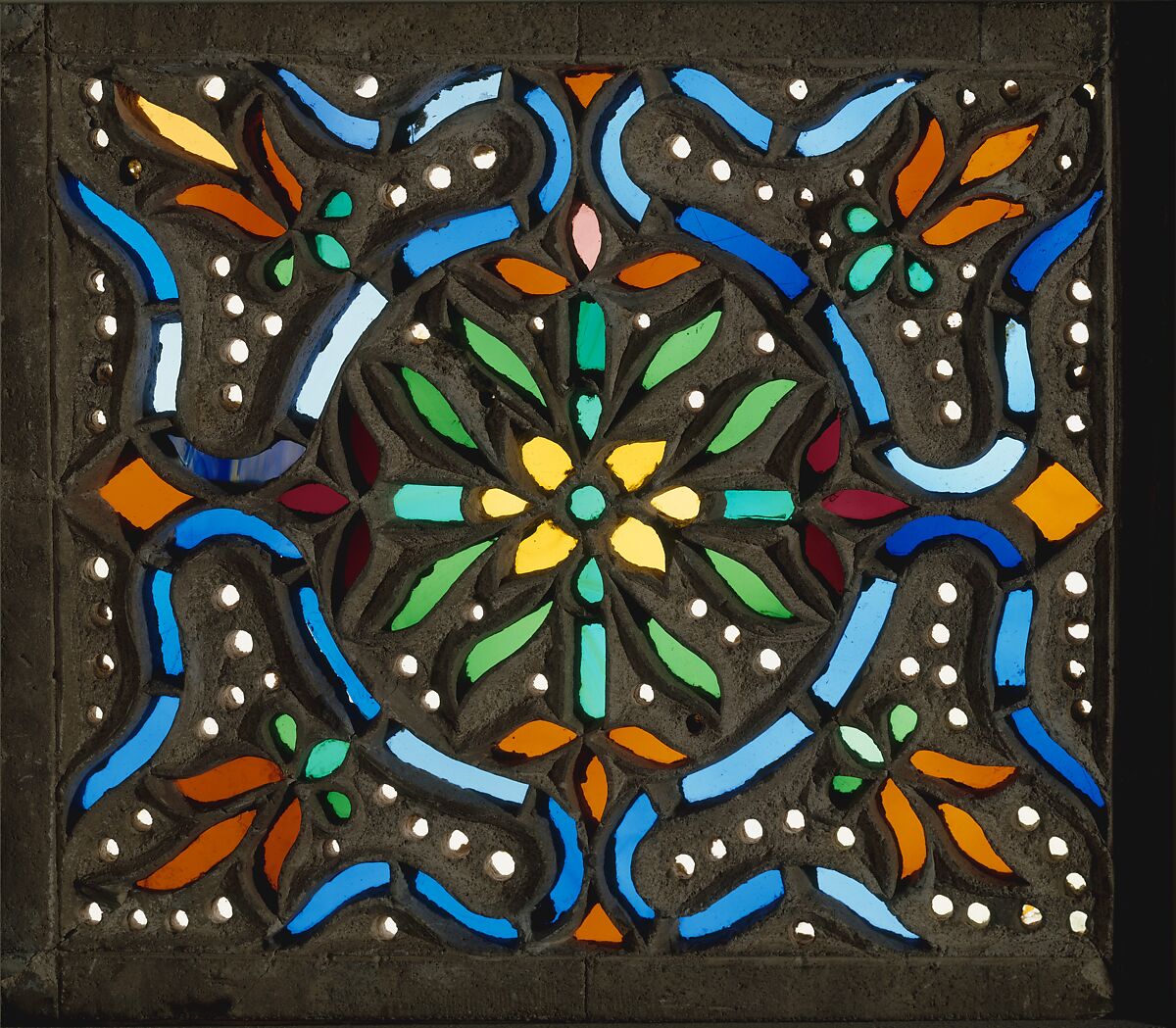 Window, Gypsum, stained glass 