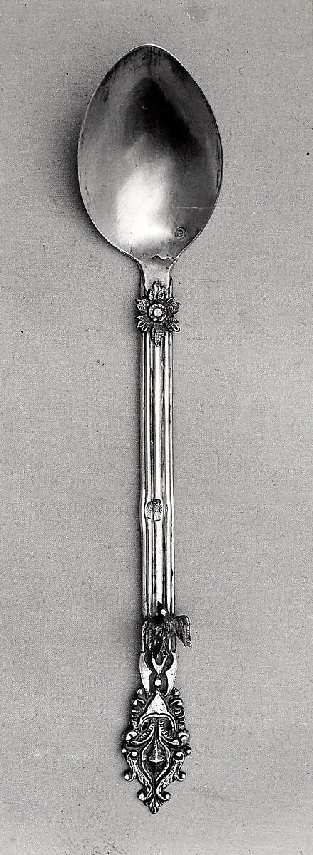 Spoon, Silver, parcel-gilt