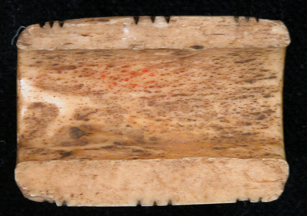 Cylinder Fragment, Bone; incised and inlaid with paint