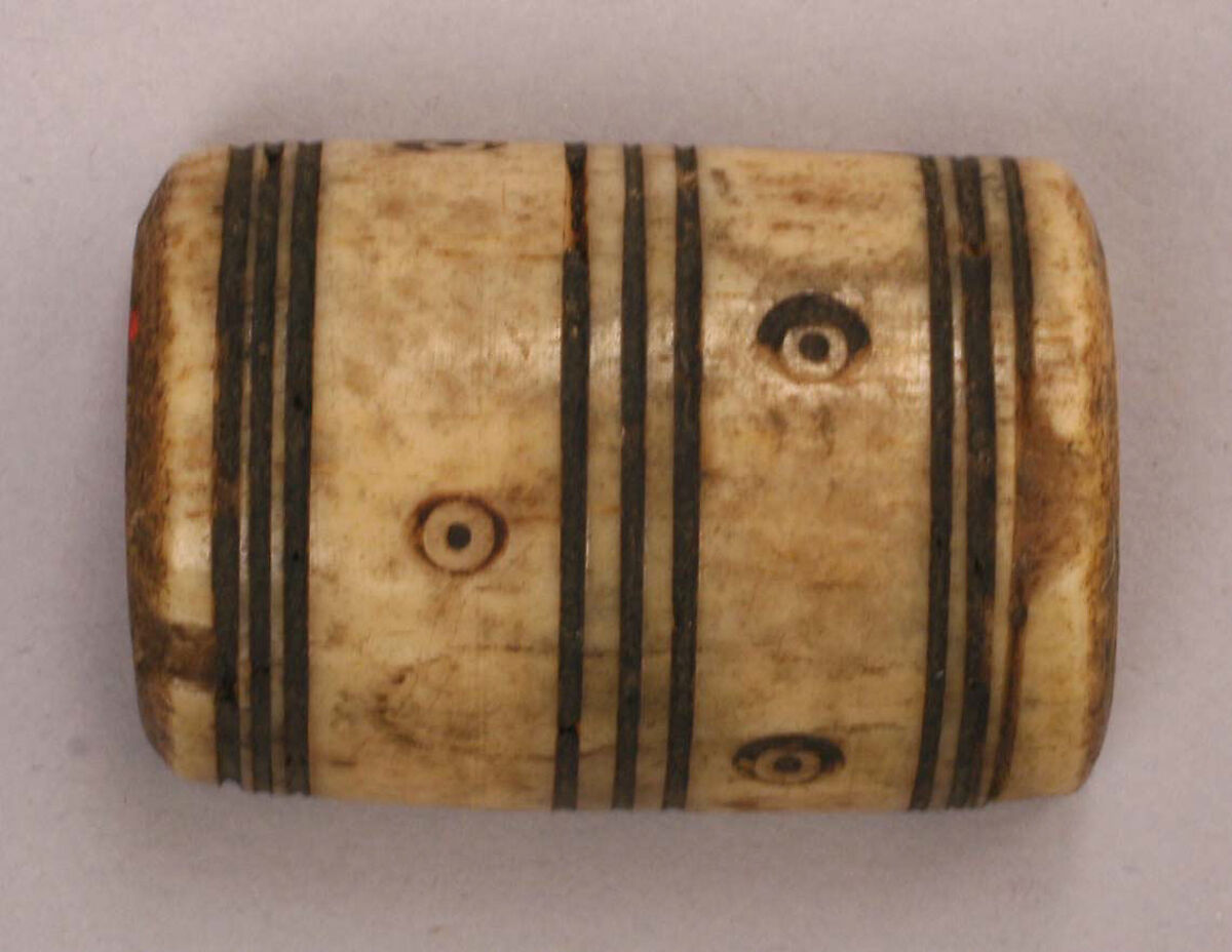 Cylinder Fragment, Bone; incised and inlaid with paint 
