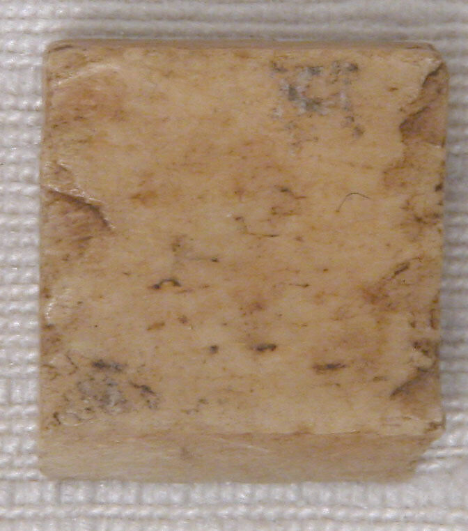 Counter, Bone; incised and inlaid with paint