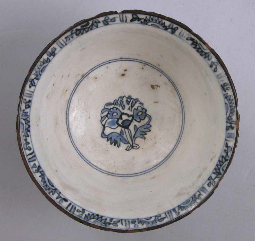 Bowl, Stonepaste; polychrome painted under transparent glaze