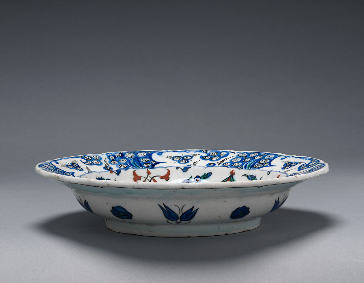 Dish, Stonepaste; painted and glazed