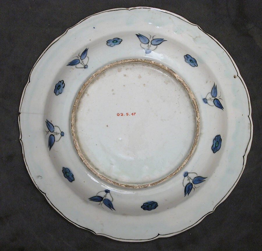 Dish, Stonepaste; painted and glazed