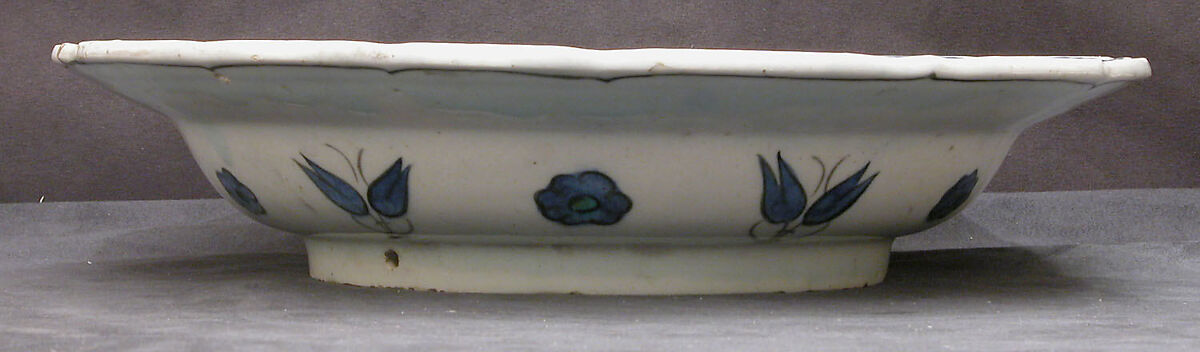 Dish, Stonepaste; painted and glazed