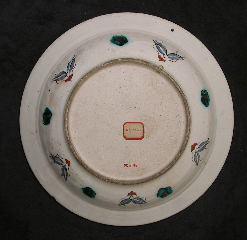 Dish, Stonepaste; painted and glazed