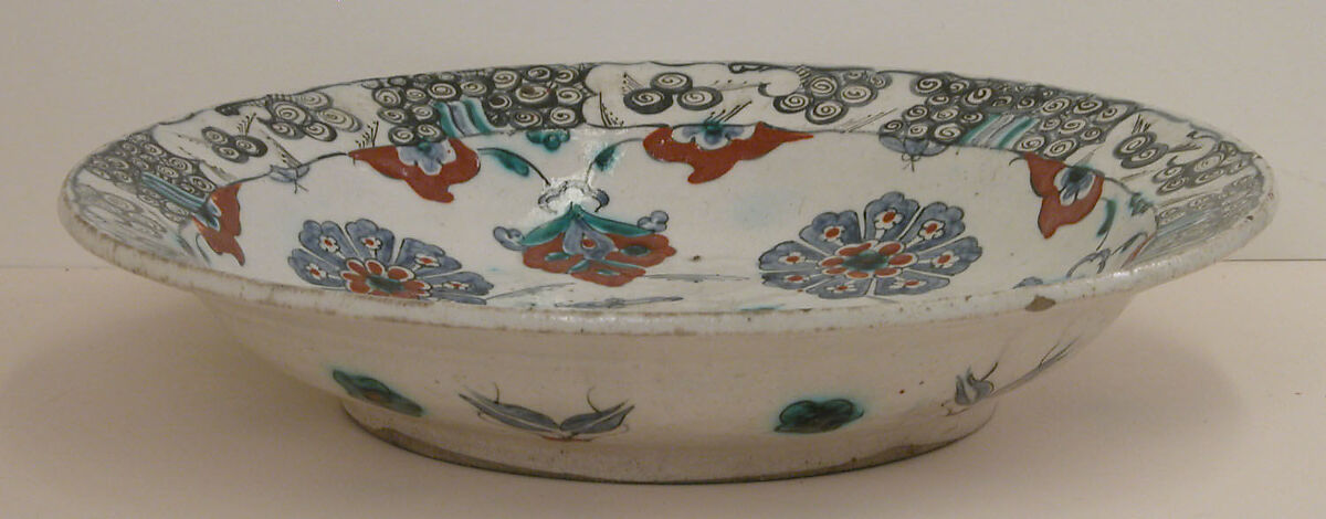 Dish, Stonepaste; painted and glazed