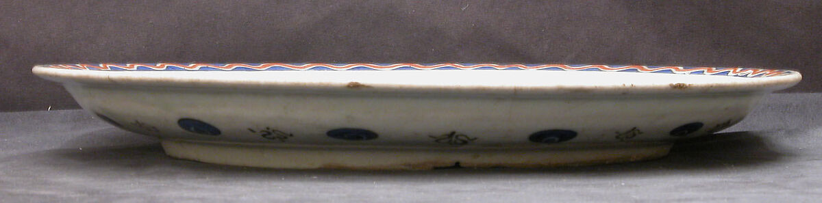 Dish with Growing Saz and Floral Design, Stonepaste; polychrome painted under transparent glaze