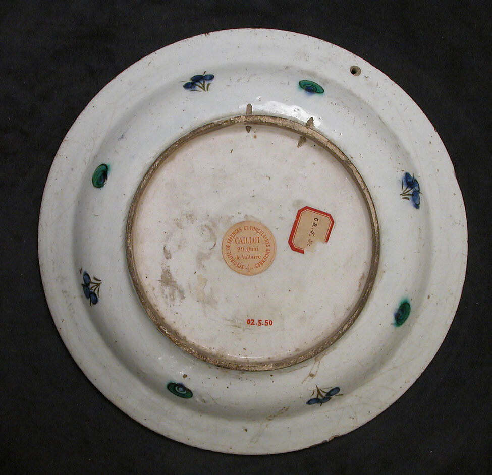 Dish, Stonepaste; painted and glazed