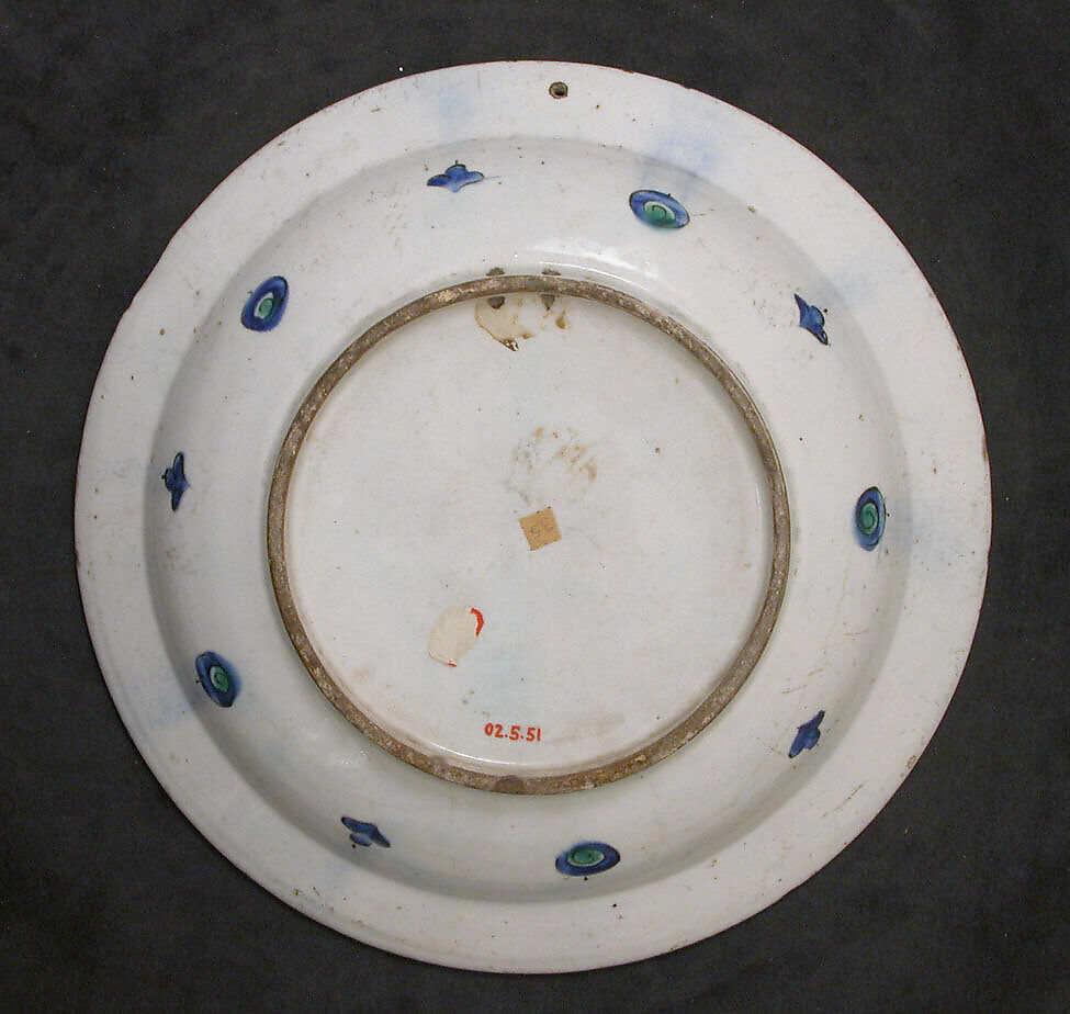 Dish, Stonepaste; painted and glazed