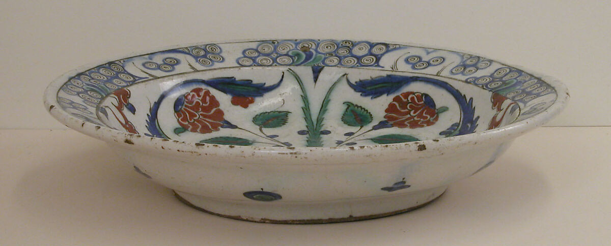 Dish, Stonepaste; painted and glazed