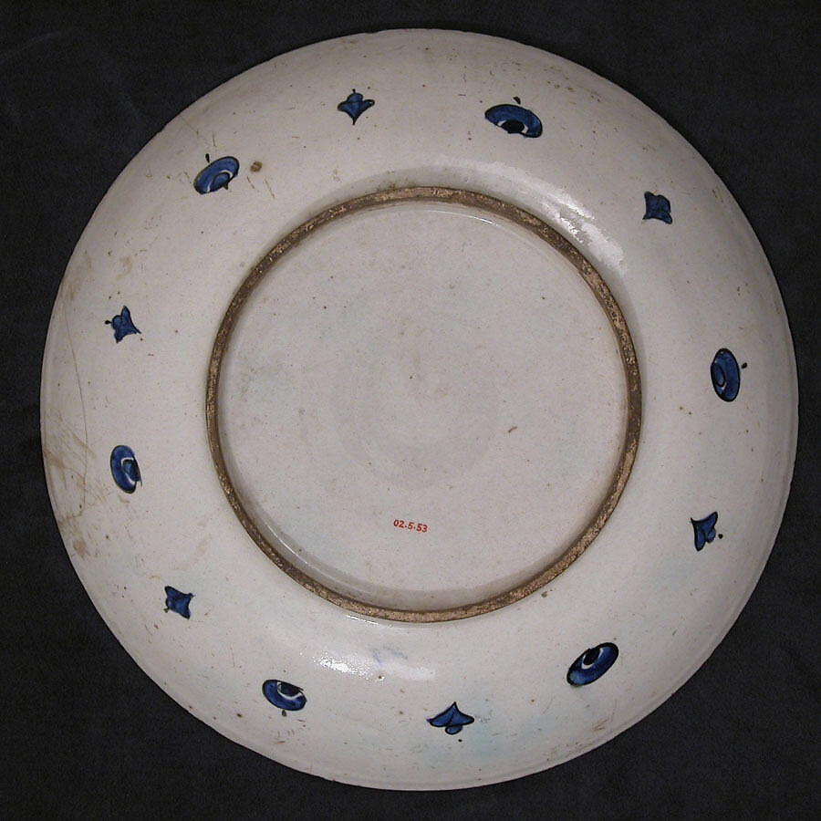 Dish, Stonepaste; painted and glazed