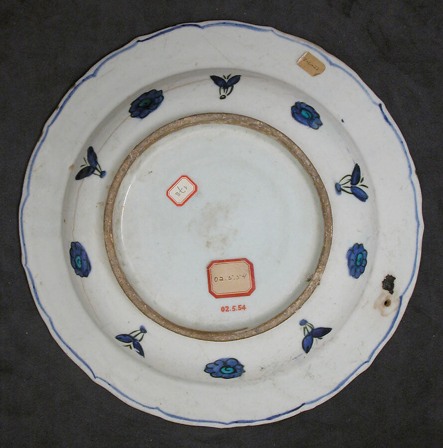 Dish, Stonepaste; painted and glazed