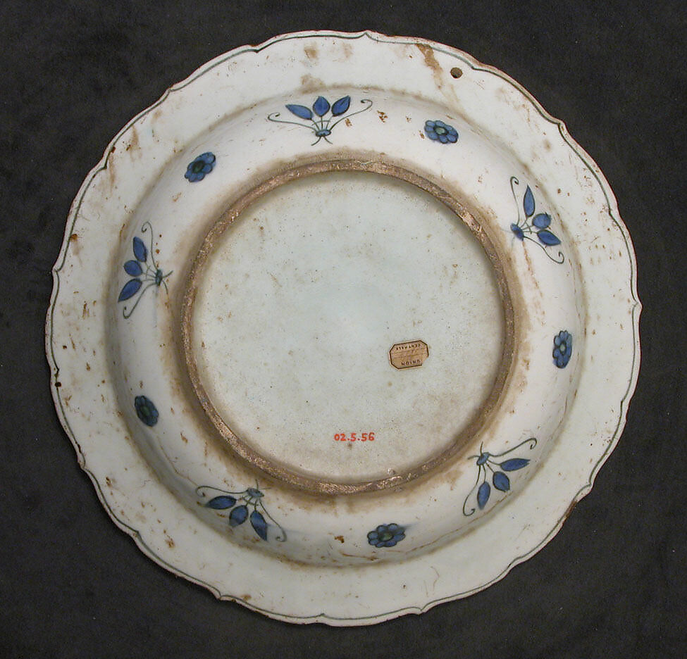 Dish, Stonepaste; painted and glazed