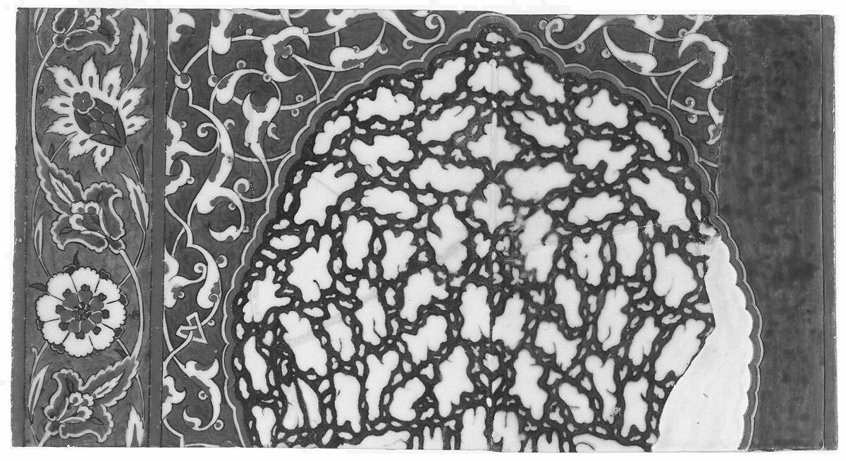 Tile, Stonepaste; glazed