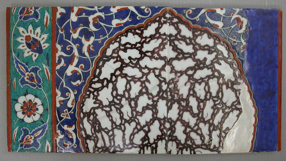 Tile, Stonepaste; glazed 