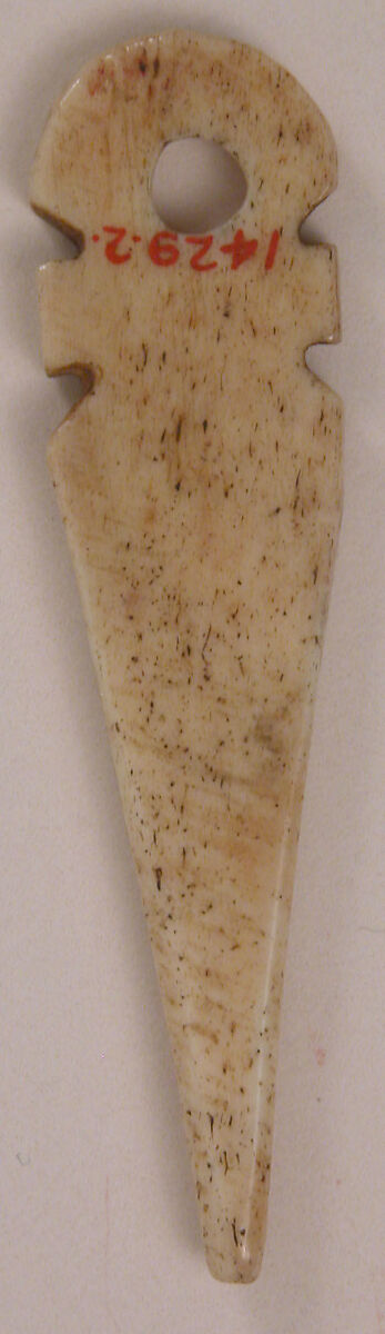Peg for a Bookbinding, Bone; incised and inlaid with paint