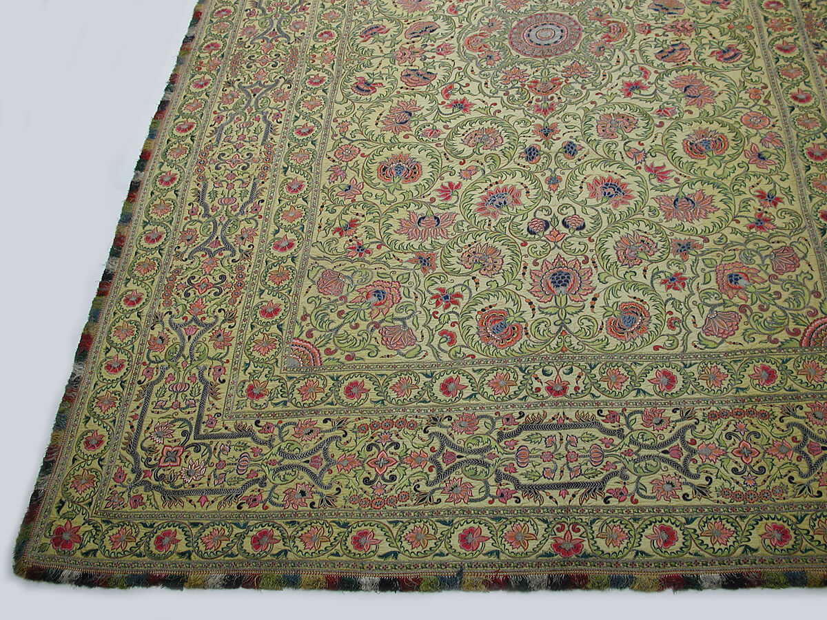 Hanging, Silk; plain-weave, embroidered