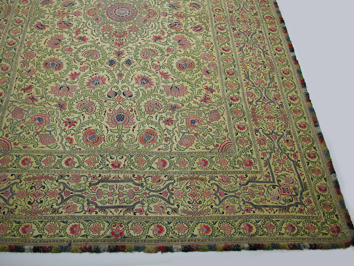 Hanging, Silk; plain-weave, embroidered