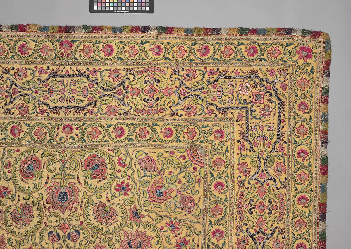 Hanging, Silk; plain-weave, embroidered