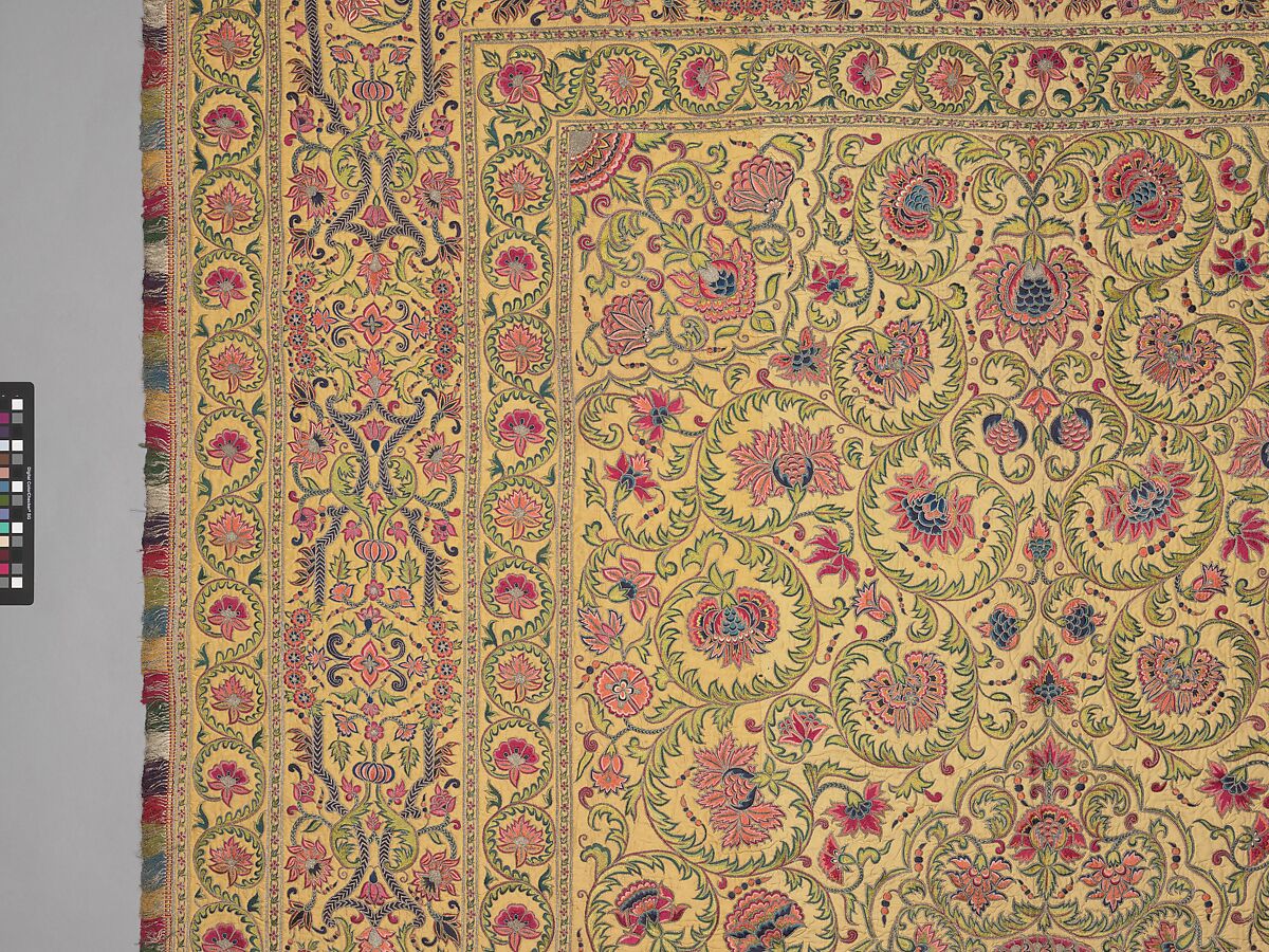 Hanging, Silk; plain-weave, embroidered