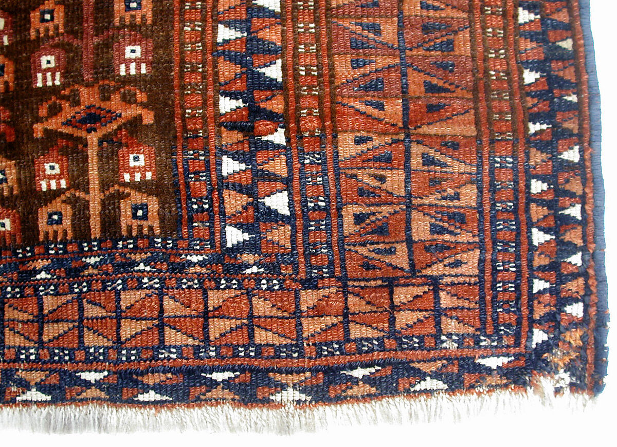 Tent Door Hanging, Wool (warp, weft and pile), cotton (pile); symmetrically knotted pile