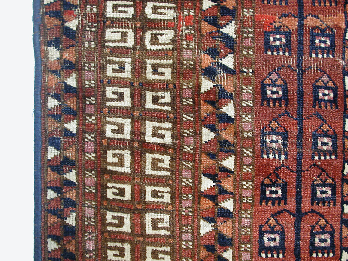 Tent Door Hanging, Wool (warp, weft and pile), cotton (pile); symmetrically knotted pile