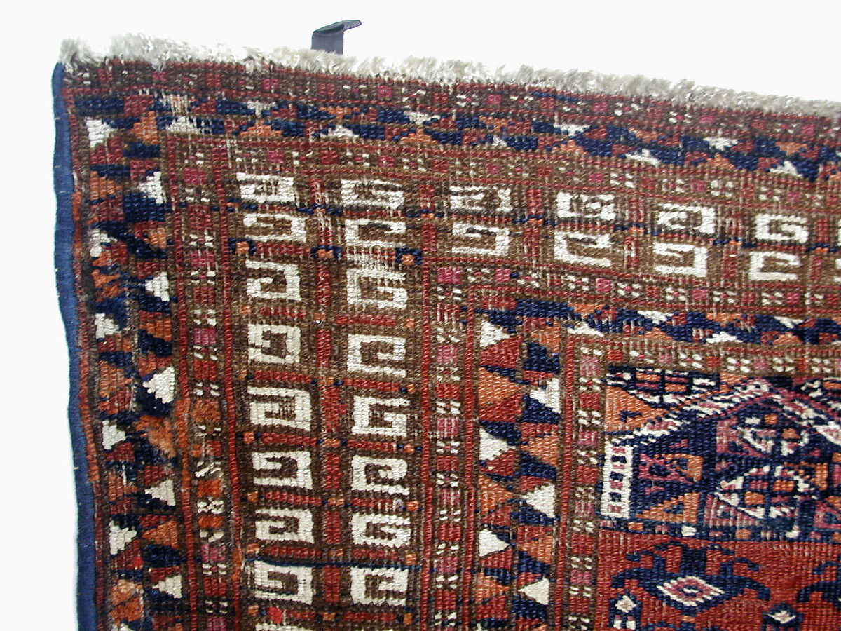 Tent Door Hanging, Wool (warp, weft and pile), cotton (pile); symmetrically knotted pile