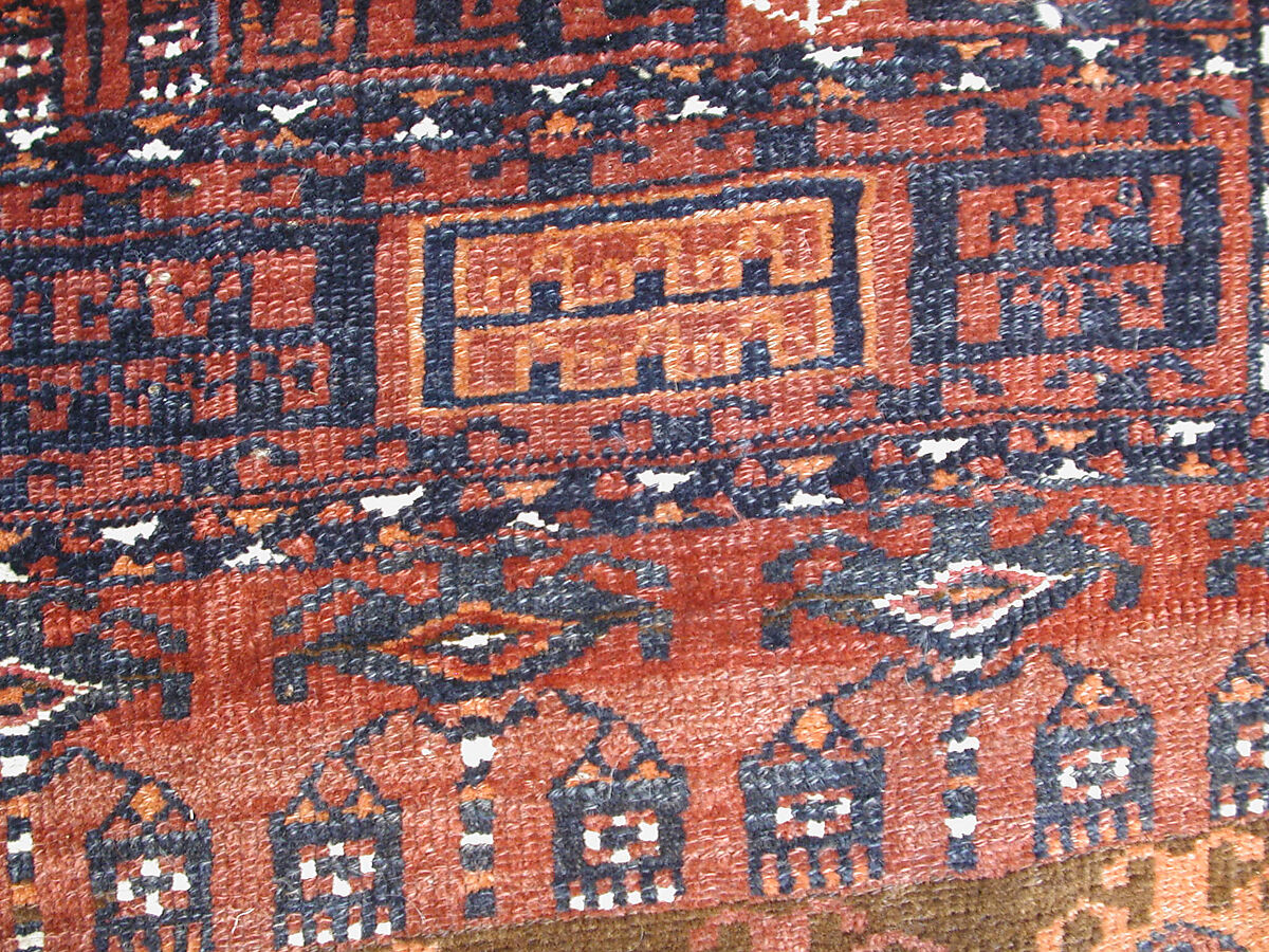 Tent Door Hanging, Wool (warp, weft and pile), cotton (pile); symmetrically knotted pile