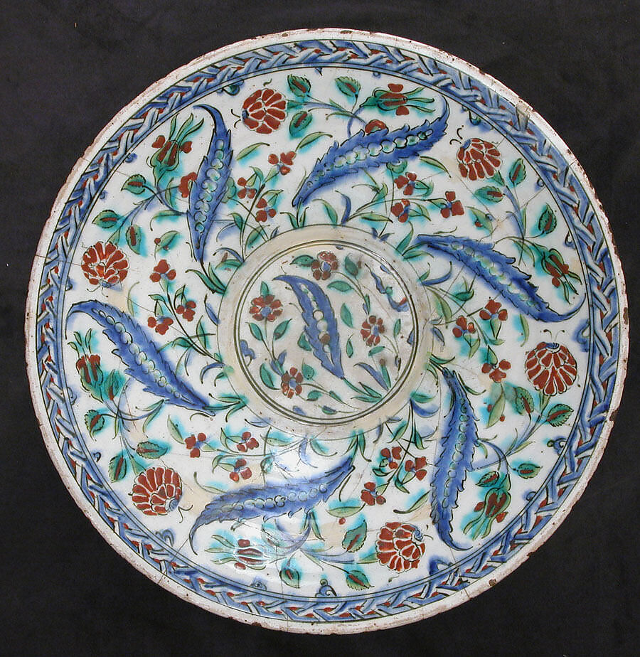 Bowl, Stonepaste; painted and glazed 