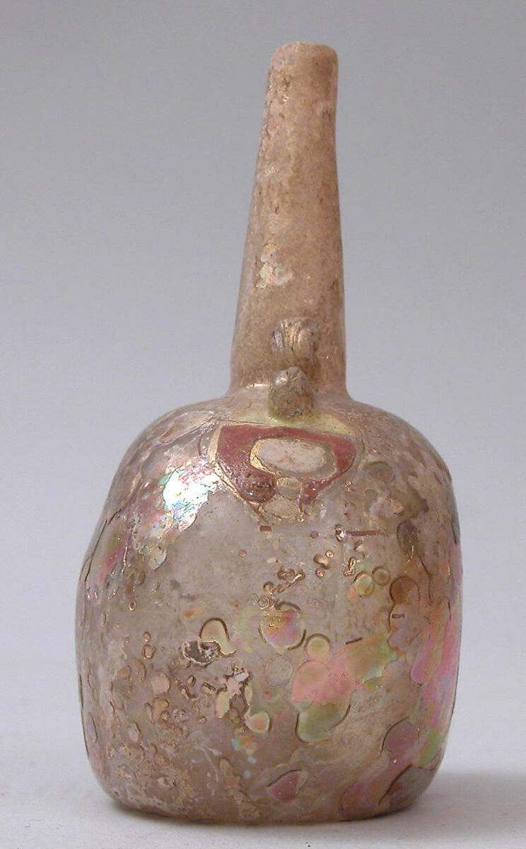 Bottle, Glass; enameled 
