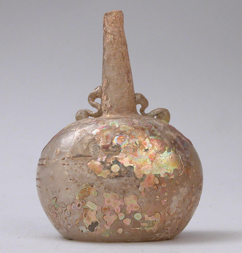 Bottle, Glass; enameled
