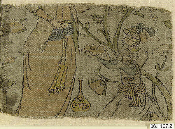 Textile Fragment Depicting Figures in a Landscape