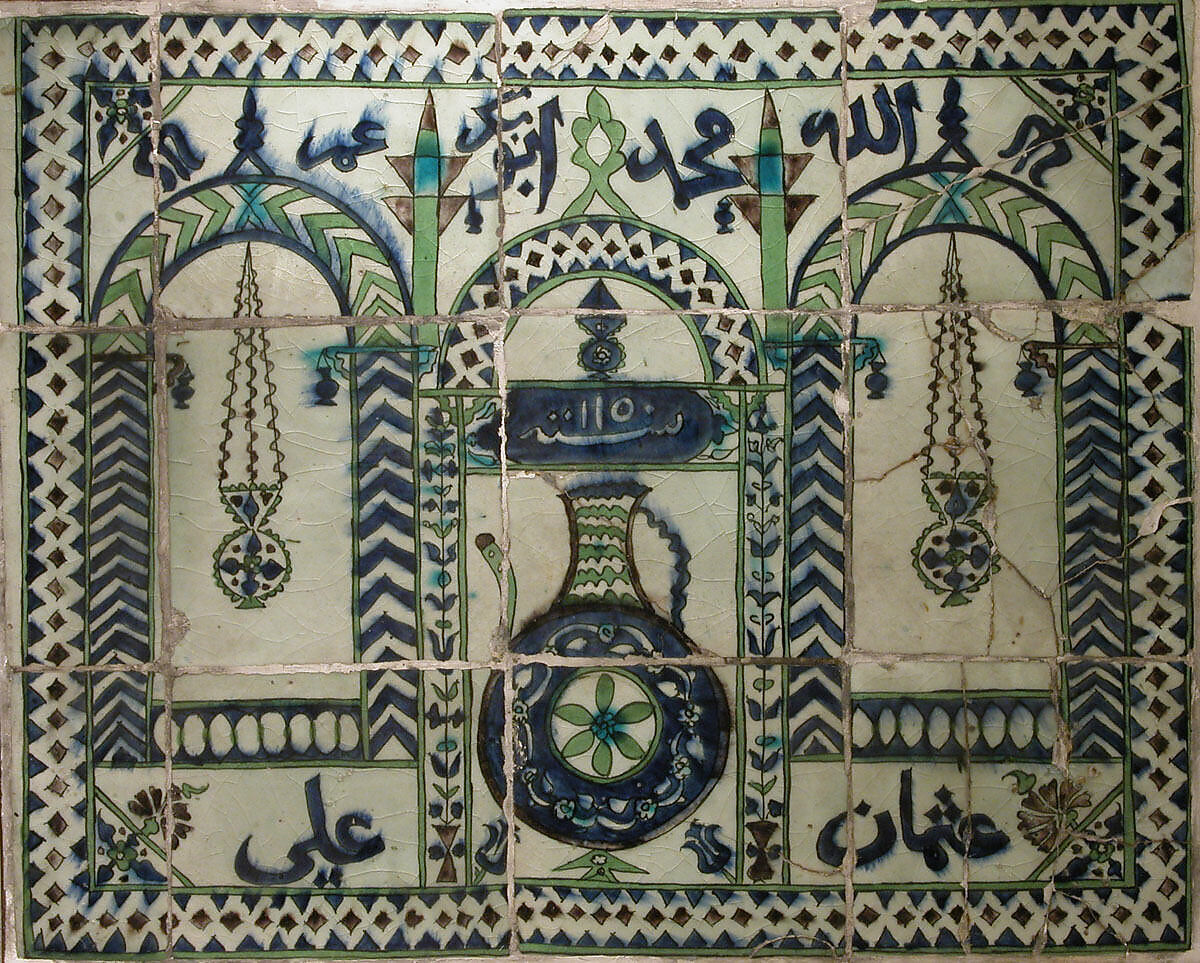 Tile Panel, Stonepaste; painted and glazed