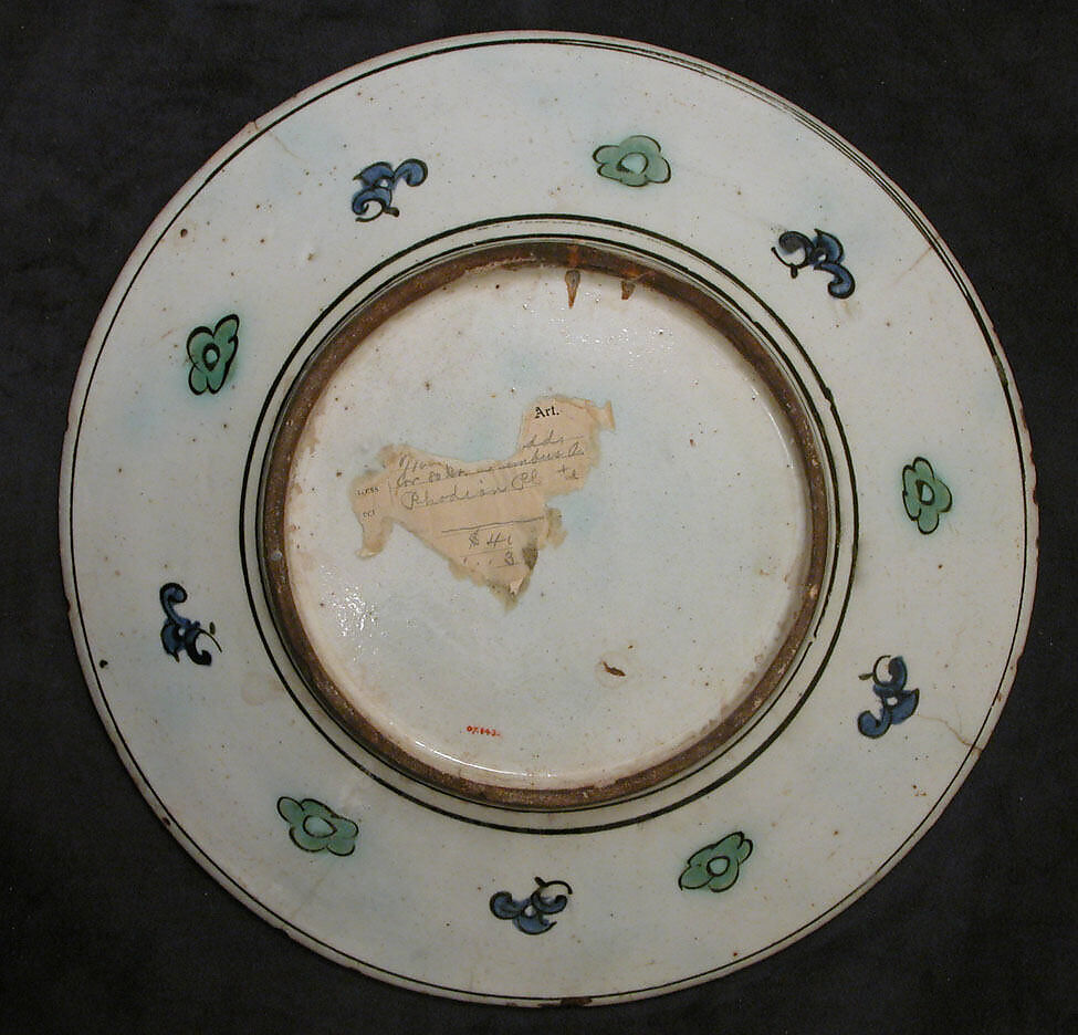 Dish, Stonepaste; painted and glazed